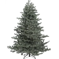 9' Green/Grey Mountain Fir Tree: Clear Led Rice Lights