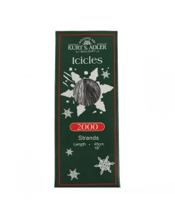 2000 Silver Tinsel Icicle Strands, C1687S, Kurt Adler