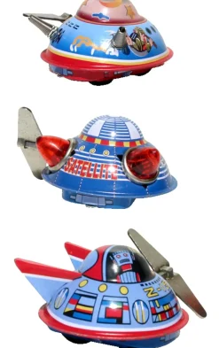 3 Space Ships, Collectible Tin Toy, Ms633