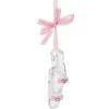 Acrylic Pink Ballet Shoes With Pink Bow And Jewel Ornament, D1345
