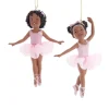 African Ballerina Girl Ornaments, Set/2, E0481, Kurt Adler