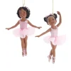 African Ballerina Girl Ornaments, Set/2, E0481, Kurt Adler
