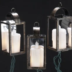 Antique Color Lantern Light Set With Ivory Candles, 10/L, Ul1876