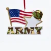 Army With American Flag Ornament For Personalization