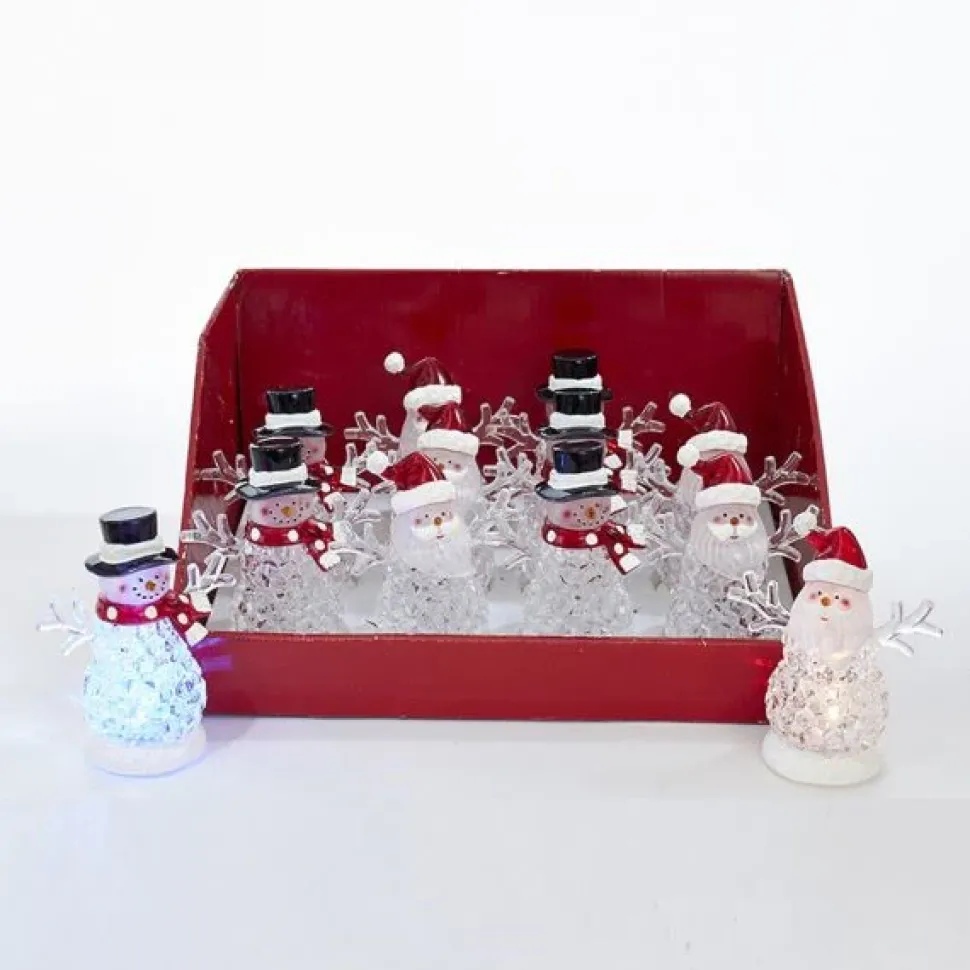 Battery-Operated Led Color Changing Light-Up Snowman/Santa