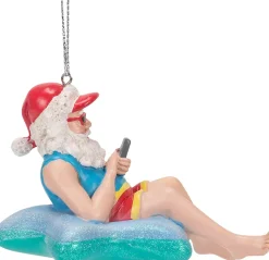 Beach Santa In Starfish Float Christmas Ornament, E0467, Kurt Adler