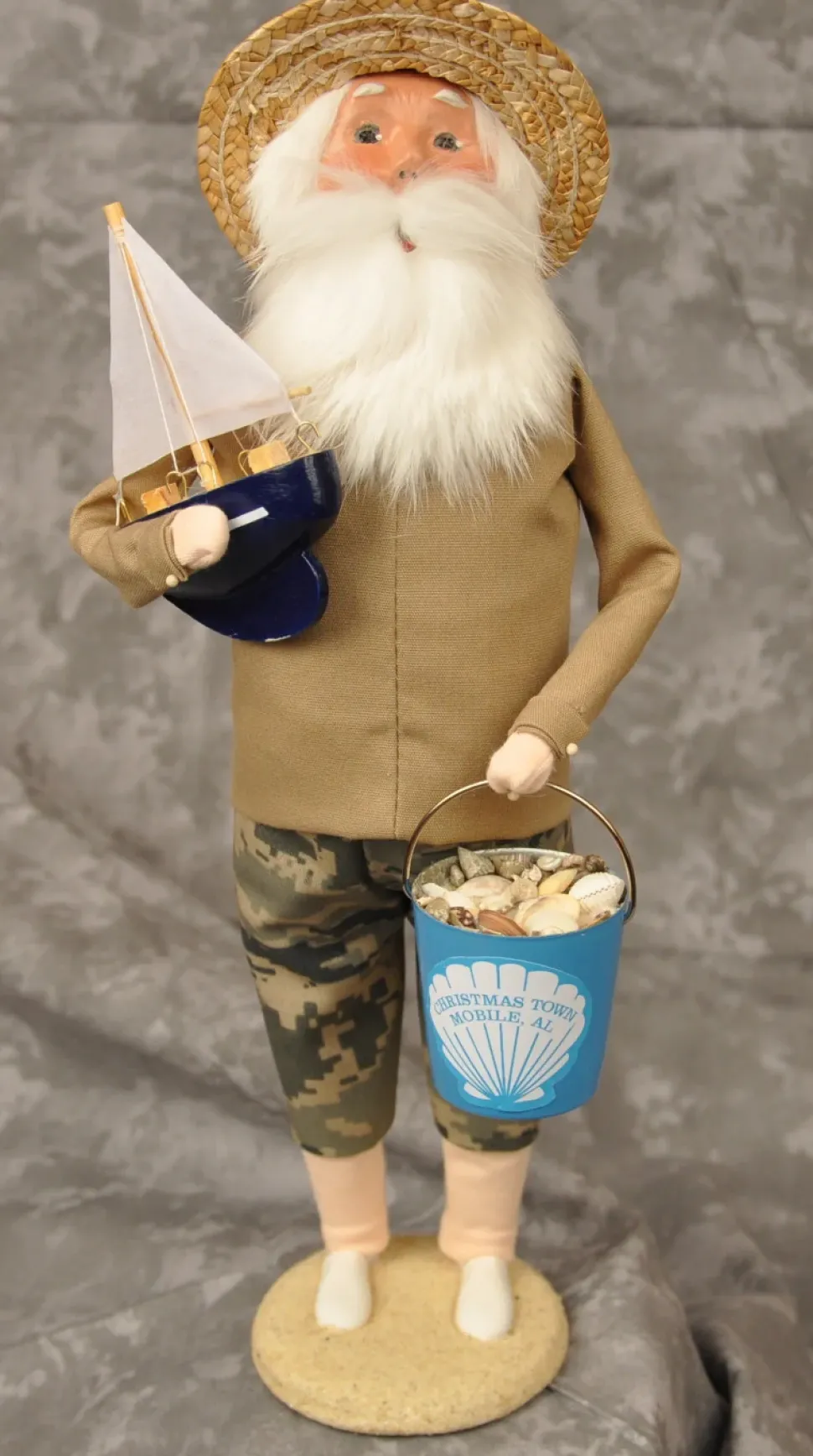 Beach Santa With Sailboat Christmas Town Exclusive, Byers Choice, Znau171