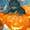 Black Cat Pumpkin Flag