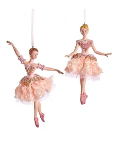 Blush Pink Ballerina Ornaments, 2 Assorted, E0534, Kurt Adler