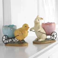 Bunny Or Chick With Wagon