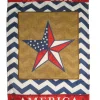 Burlap God Bless America Star Double Applique House Flag