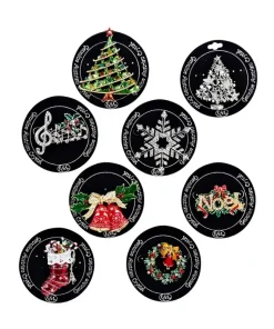 Christmas Enamel Pins Assortment, 8 Assorted, C2189, Kurt Adler