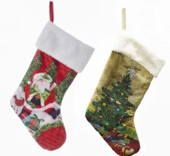 Christmas Tree And Santa Stockings, 2 Assorted, C4728