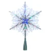 Clear Snowflake With 20 Rgb Led Lights Treetop 9", Ad2808