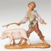 Clement Boy With Pig 5", Fontanini, 54088