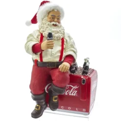 Coca-Cola® Santa Sitting On Cooler Table Piece, Cc5191