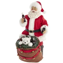 Coca-Cola®, Santa With Bag And Polar Bear, Cc5203, Kurt Adler