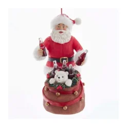 Coke Santa With Polar Bear In Sack, Cc9202, Kurt Adler