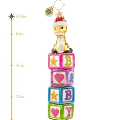 Cr, Block-Balancing Baby Giraffe, 1020753, Christopher Radko