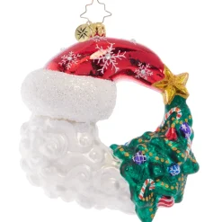 Cr, Christmas With A Grin Santa, Moon, 1021544, Radko