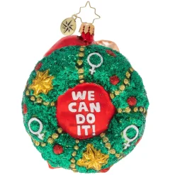 Cr, Fight For Women's Rights Wreath, 1020347, Christopher Radko