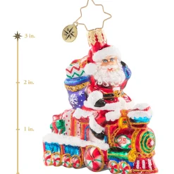 Cr, On The Tracks Santa, Gem, 1020644, Christopher Radko