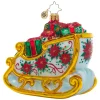 Cr, Winter Floral Sleigh, 1021025, Radko