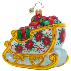Cr, Winter Floral Sleigh, 1021025, Radko