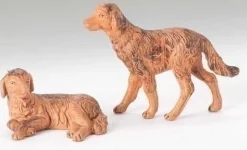 Dog Figurines Set Of 2 5", Fontanini, 54028