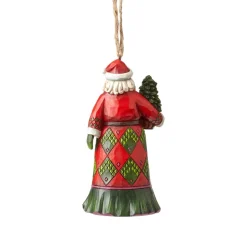 Evergreen Santa Ornament