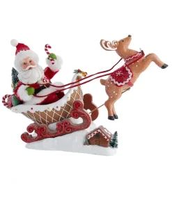 Fabriche™ Santa Sitting In Gingerbread Sleigh, Fa0148, Kurt Adler