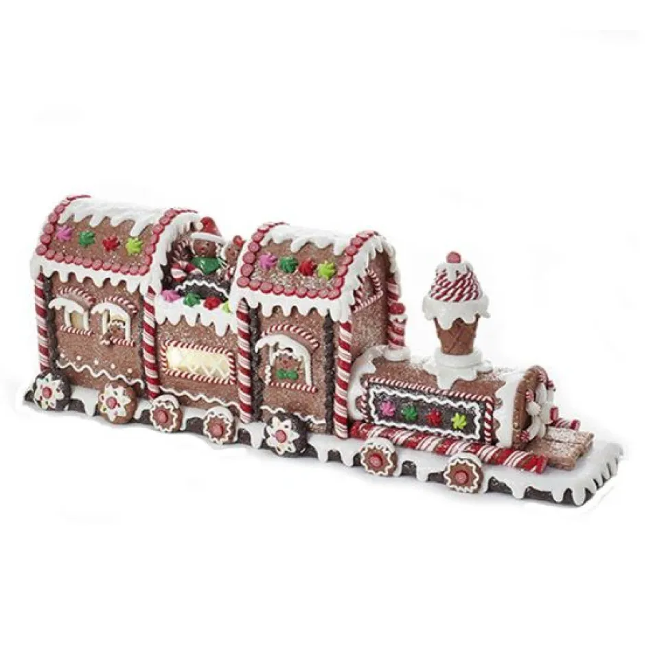 Gingerbread Train, Battery-Operated Led Lighted, D2868