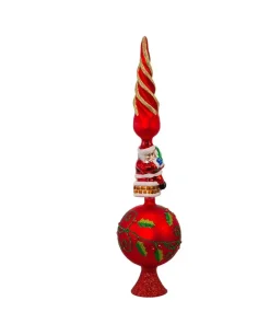 Glass Santa Un-Lit Treetop, 16", Gg0497, Kurt Adler