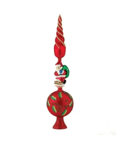 Glass Santa Un-Lit Treetop, 16", Gg0497, Kurt Adler