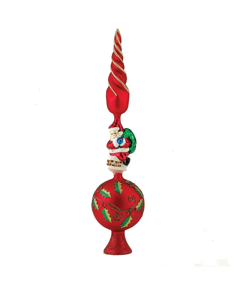 Glass Santa Un-Lit Treetop, 16", Gg0497, Kurt Adler