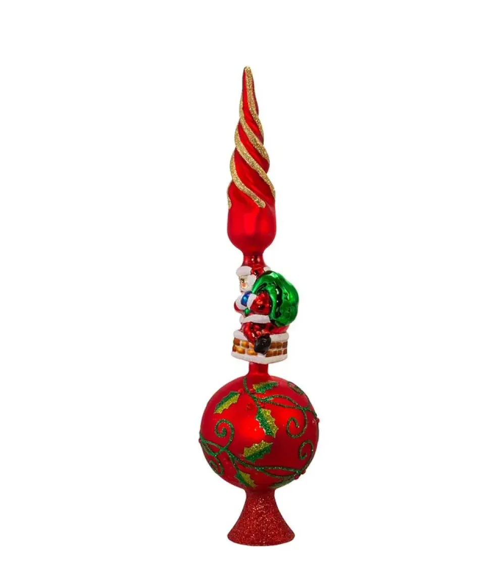Glass Santa Un-Lit Treetop, 16", Gg0497, Kurt Adler