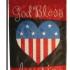God Bless America Double Applique Garden Flag