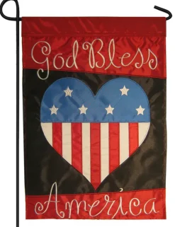 God Bless America Double Applique Garden Flag