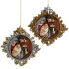 Gold And Silver Nativity Family Ornaments, 2 Assorted, E0678, Kurt Adler