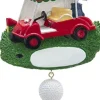 Golf Cart And Tee Ornament For Personalization, A2015, Kurt Adler