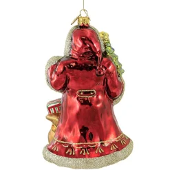 Huras, 2021 Santa With Tree Glass Ornament Dated Lantern, S494