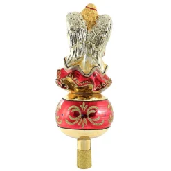 Huras, Angel On Scrolled Reflector Tree Topper Finial Sunburst, T17