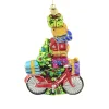 Huras, Red Bike & Christmas Tree Glass Ornament Package Bicycle, S849
