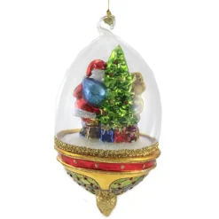 Huras, Santa With Tree, Grandfather Clock In Dome, S865