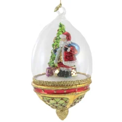 Huras, Santa With Tree, Grandfather Clock In Dome, S865