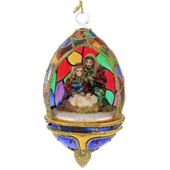 Huras, Stained Glass Nativity Dome Religious Christmas, S776