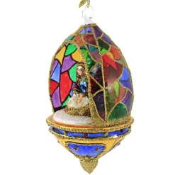 Huras, Stained Glass Nativity Dome Religious Christmas, S776