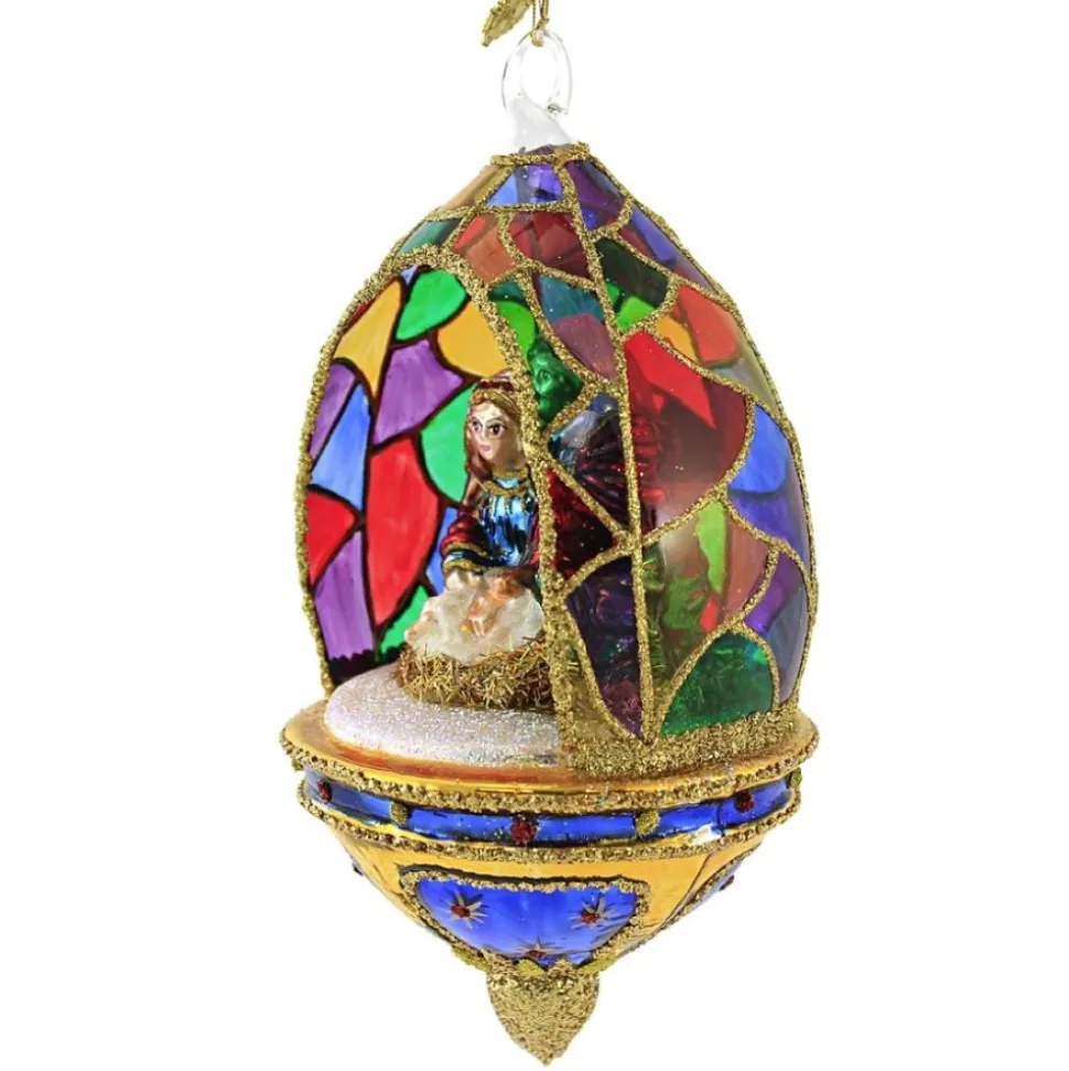 Huras, Stained Glass Nativity Dome Religious Christmas, S776