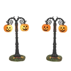Hv, Hallows Eve Lit Street Lamps, 6012281, Halloween Village