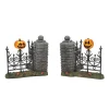 Hv, Jack Lantern Lit Fence Corners, 6007702, Halloween Village